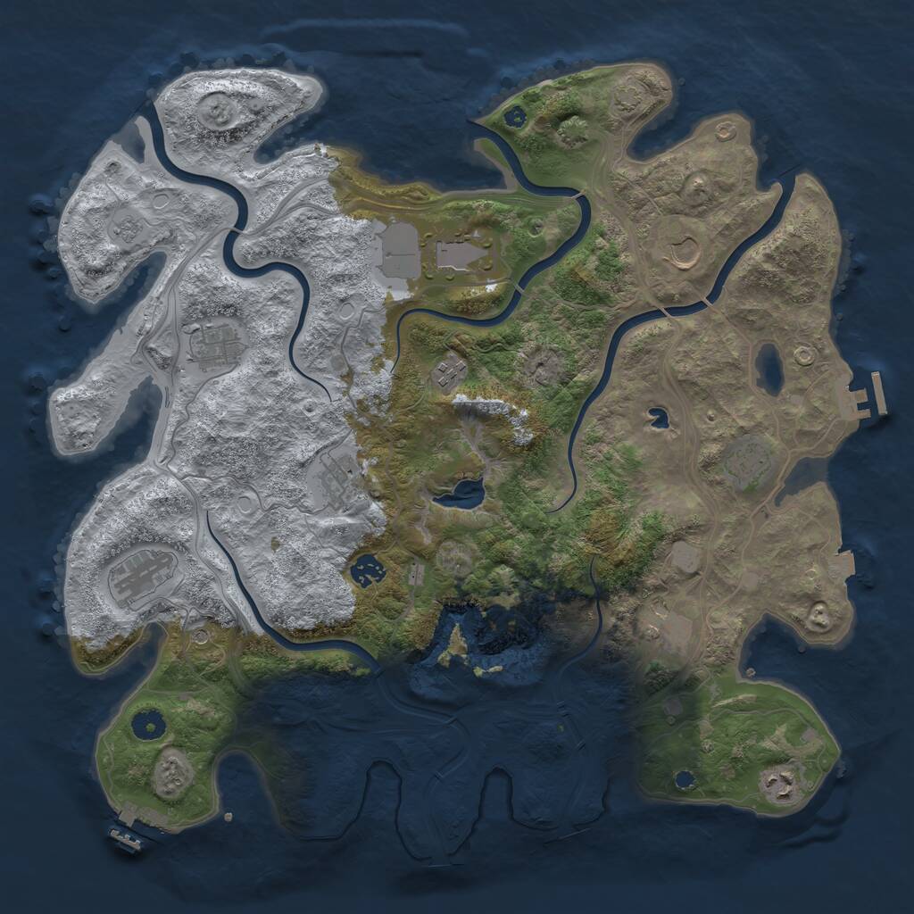 Rust Map: Procedural Map, Size: 4250, Seed: 1620082018, 16 Monuments