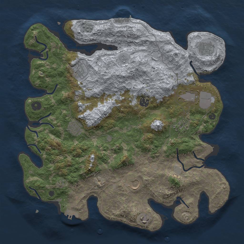 Rust Map: Procedural Map, Size: 3800, Seed: 1576761727, 16 Monuments