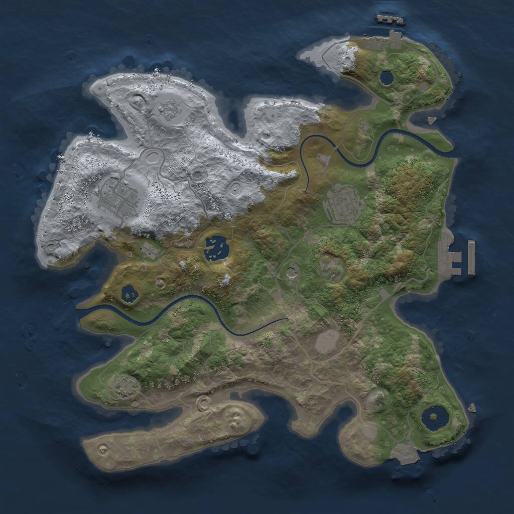 Rust Map: Procedural Map, Size: 3000, Seed: 903, 9 Monuments