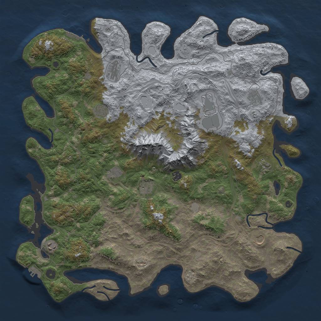 Rust Map: Procedural Map, Size: 5000, Seed: 103284196, 18 Monuments