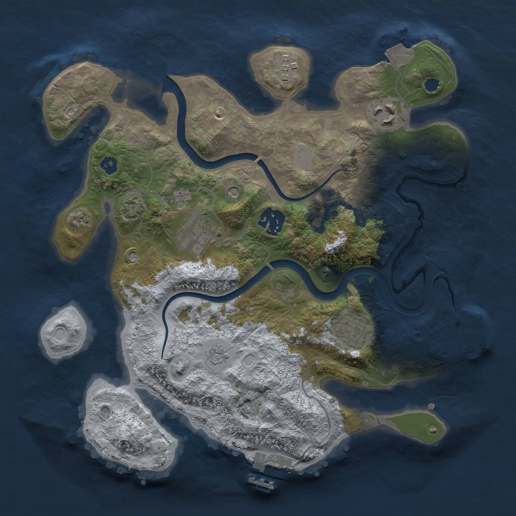 Rust Map: Procedural Map, Size: 3000, Seed: 1999, 11 Monuments