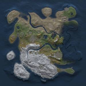 Thumbnail Rust Map: Procedural Map, Size: 3000, Seed: 1999, 11 Monuments
