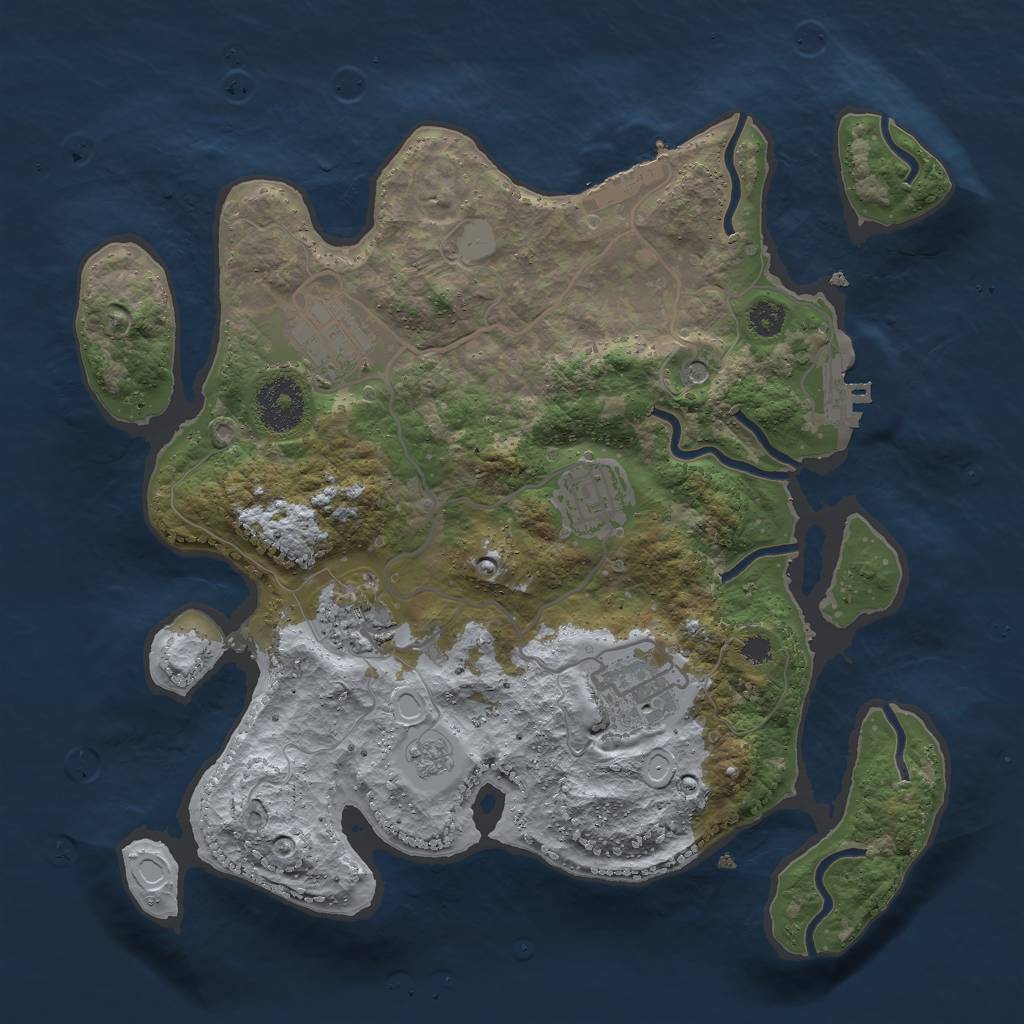 Rust Map: Procedural Map, Size: 3000, Seed: 6132, 11 Monuments
