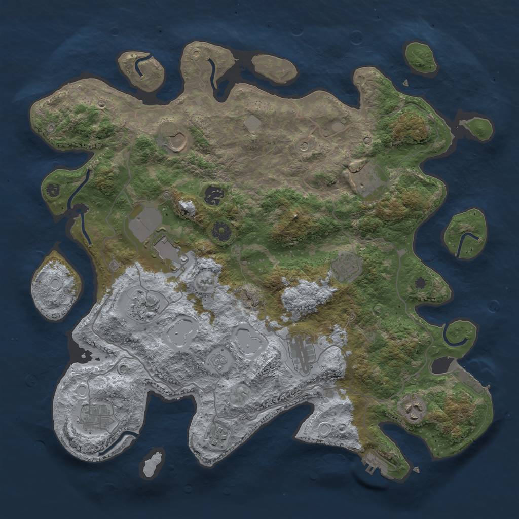 Rust Map: Procedural Map, Size: 4000, Seed: 2097288996, 17 Monuments