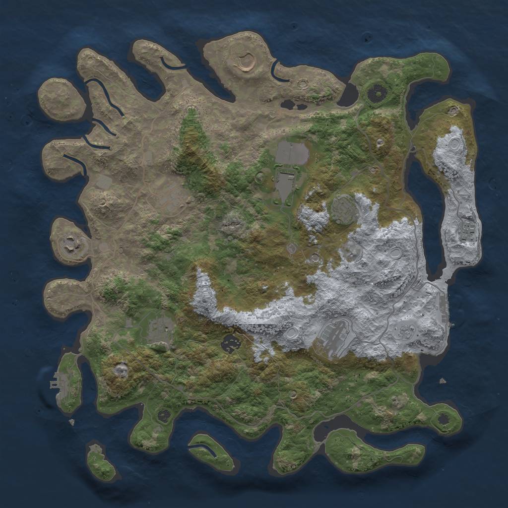 Rust Map: Procedural Map, Size: 4100, Seed: 46835, 16 Monuments
