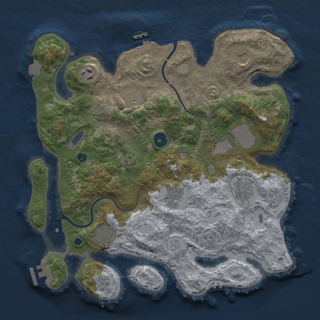 Rust Map: Procedural Map, Size: 3500, Seed: 1740017542, 14 Monuments