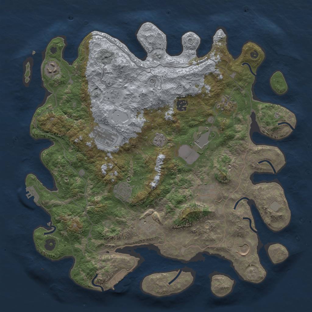 Rust Map: Procedural Map, Size: 4000, Seed: 946579, 17 Monuments