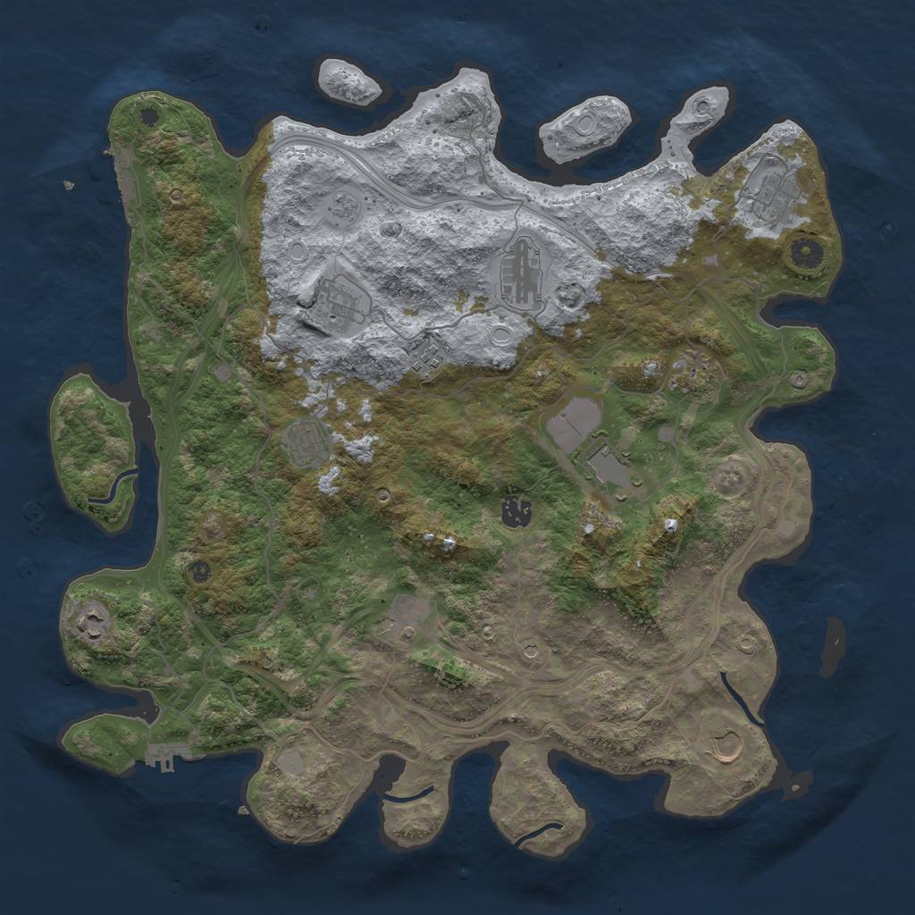 Rust Map: Procedural Map, Size: 4300, Seed: 79723, 18 Monuments