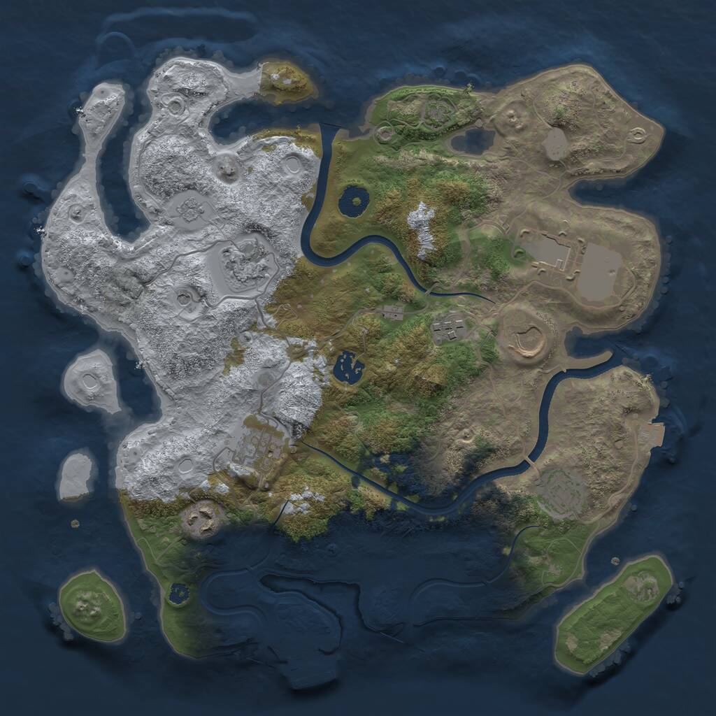 Rust Map: Procedural Map, Size: 3500, Seed: 188794244, 13 Monuments