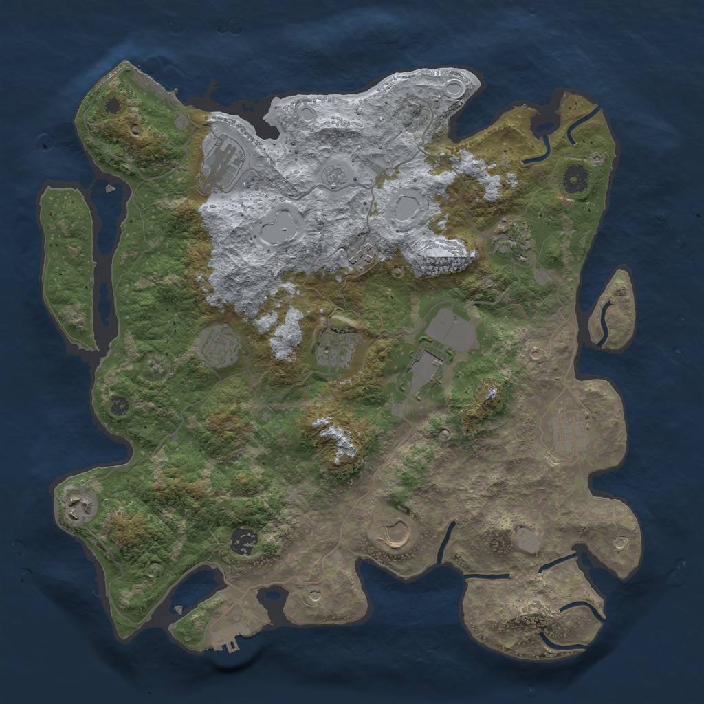 Rust Map: Procedural Map, Size: 3850, Seed: 20230309, 17 Monuments