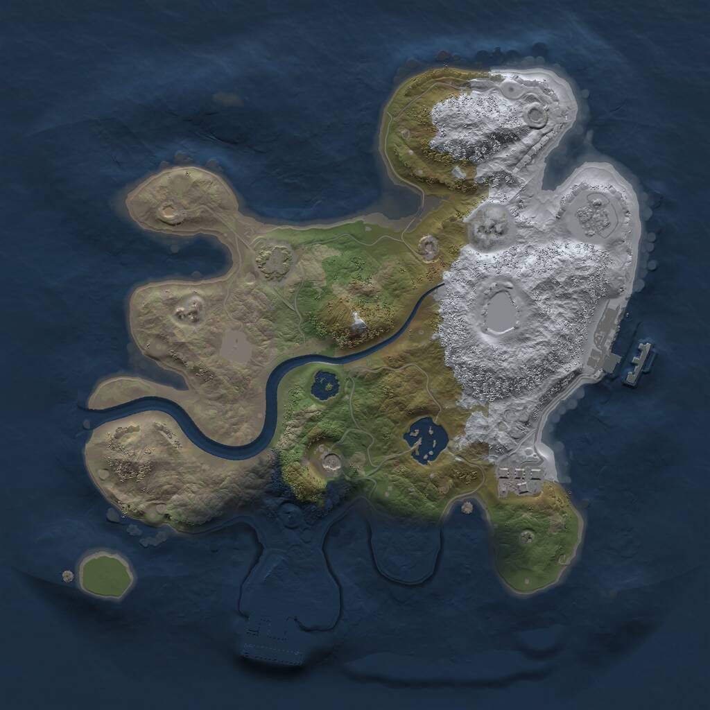 Rust Map: Procedural Map, Size: 2500, Seed: 1956379164, 8 Monuments