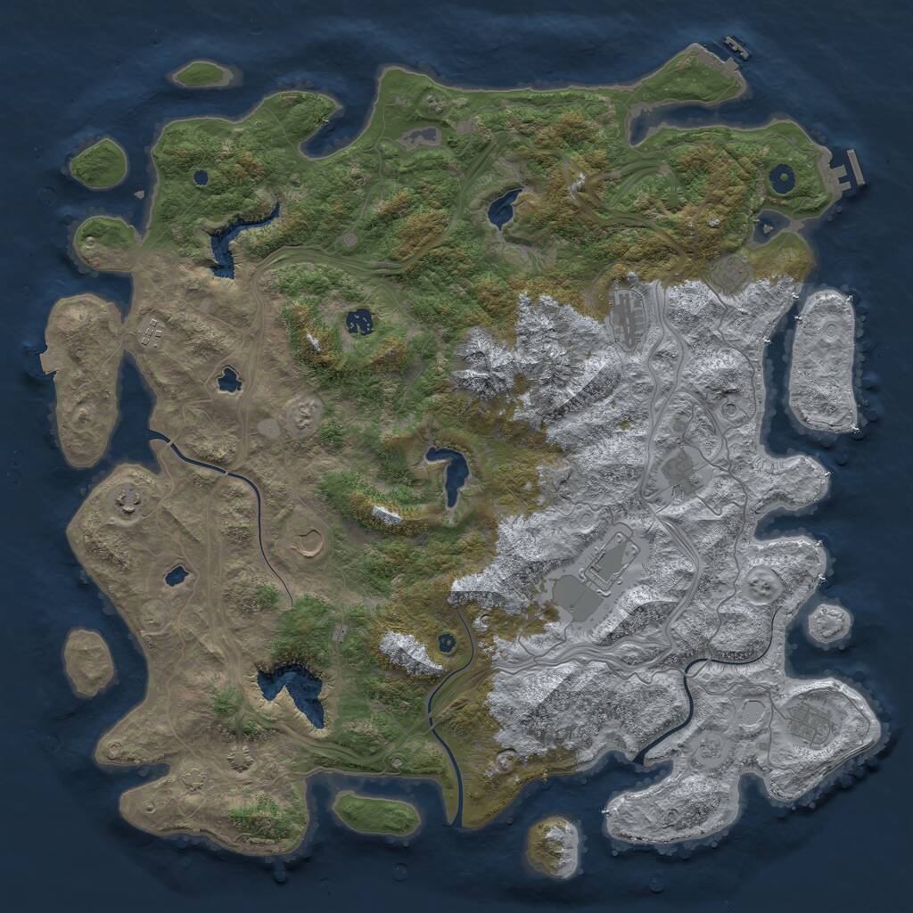 Rust Map: Procedural Map, Size: 5000, Seed: 9237632, 15 Monuments