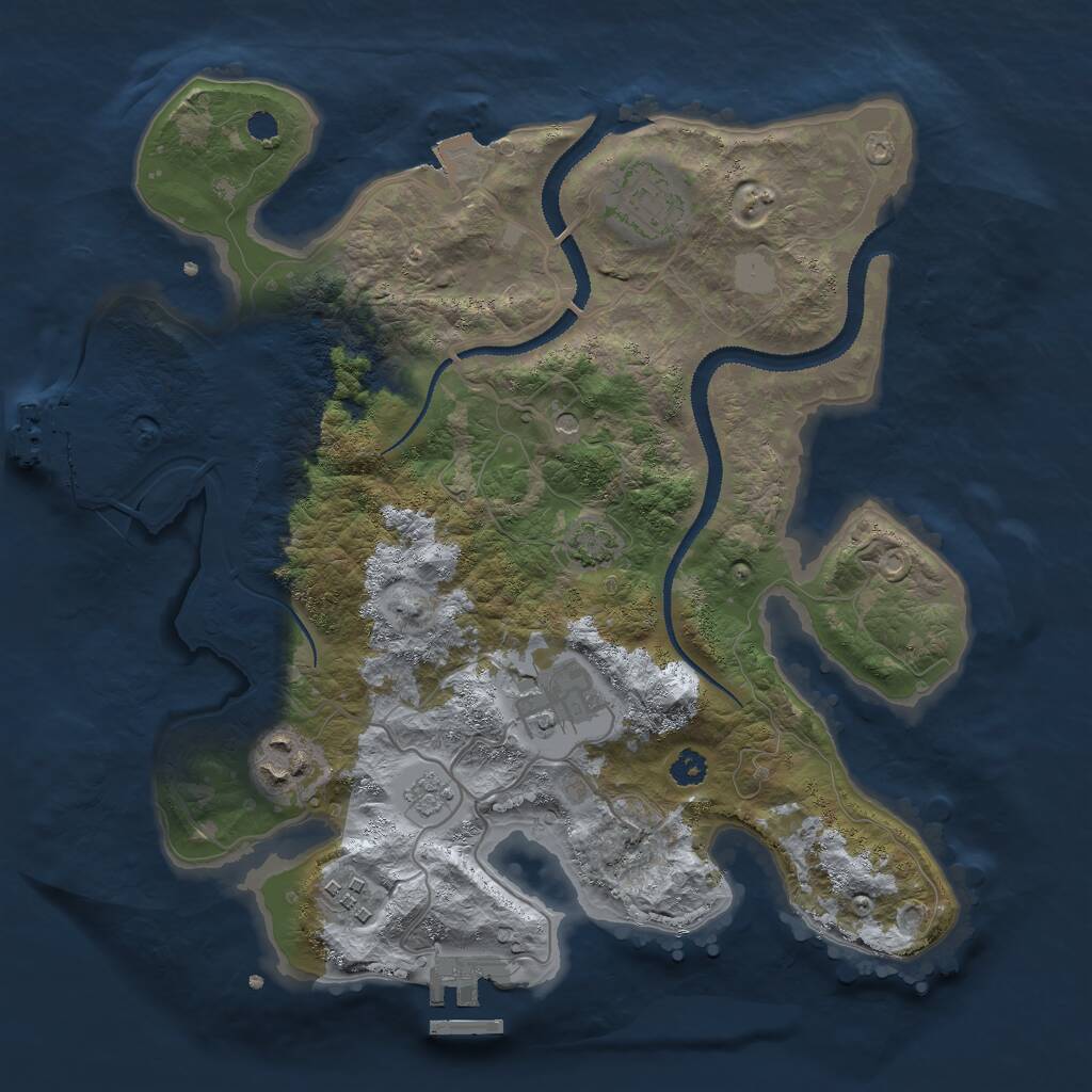 Rust Map: Procedural Map, Size: 3000, Seed: 142370, 10 Monuments