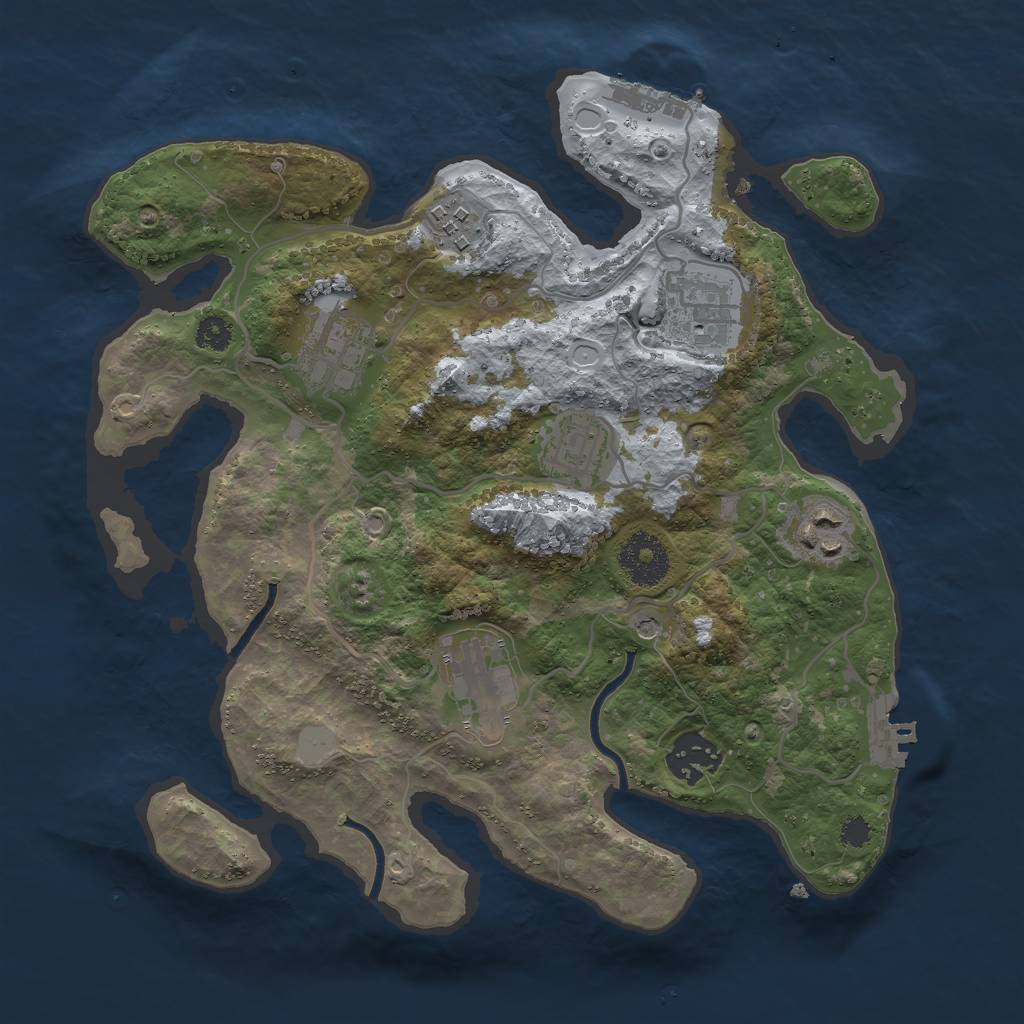 Rust Map: Procedural Map, Size: 3000, Seed: 1626782711, 13 Monuments