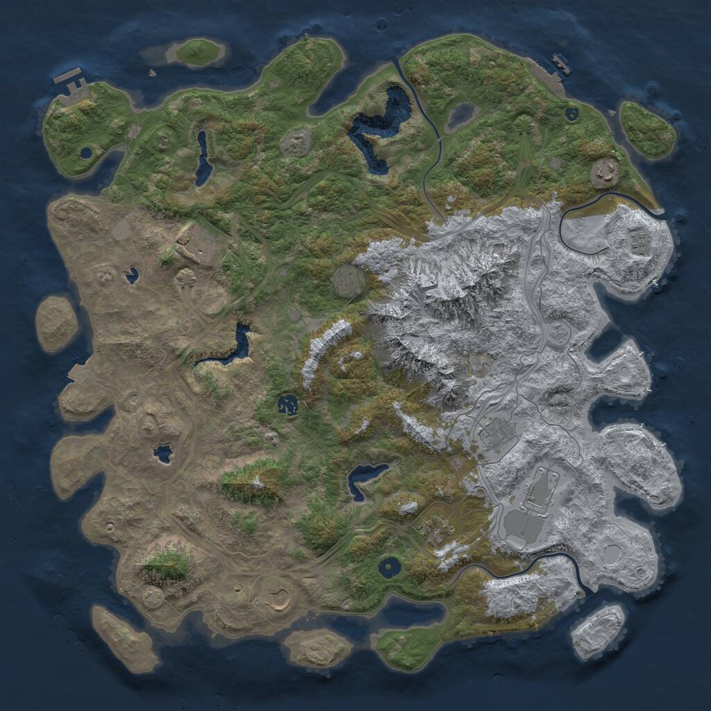 Rust Map: Procedural Map, Size: 5000, Seed: 50054004, 15 Monuments