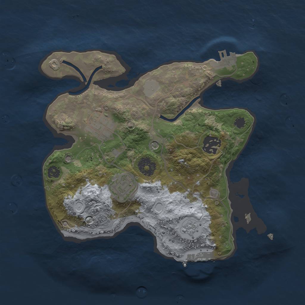 Rust Map: Procedural Map, Size: 2500, Seed: 1178709372, 10 Monuments