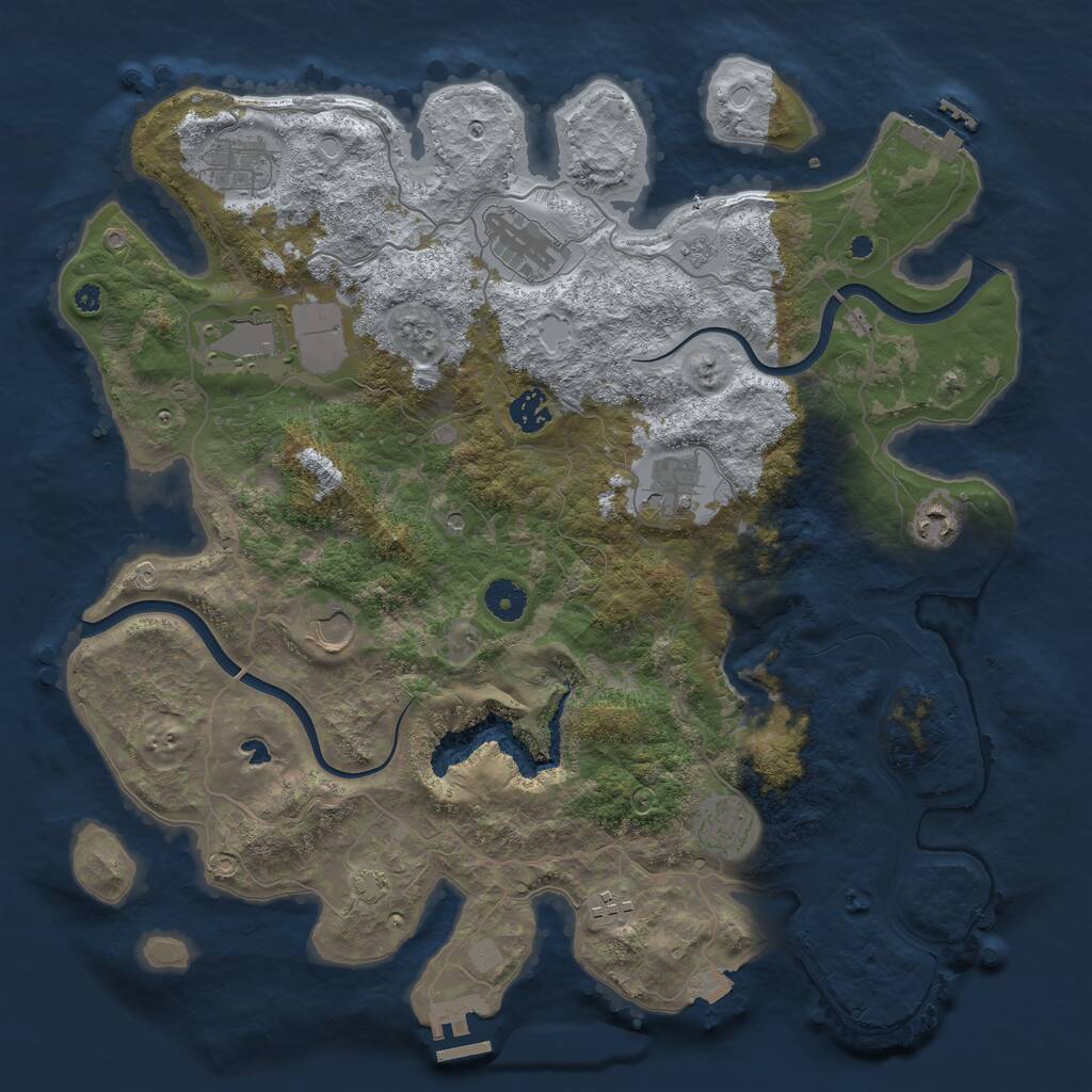Rust Map: Procedural Map, Size: 4000, Seed: 543269, 15 Monuments