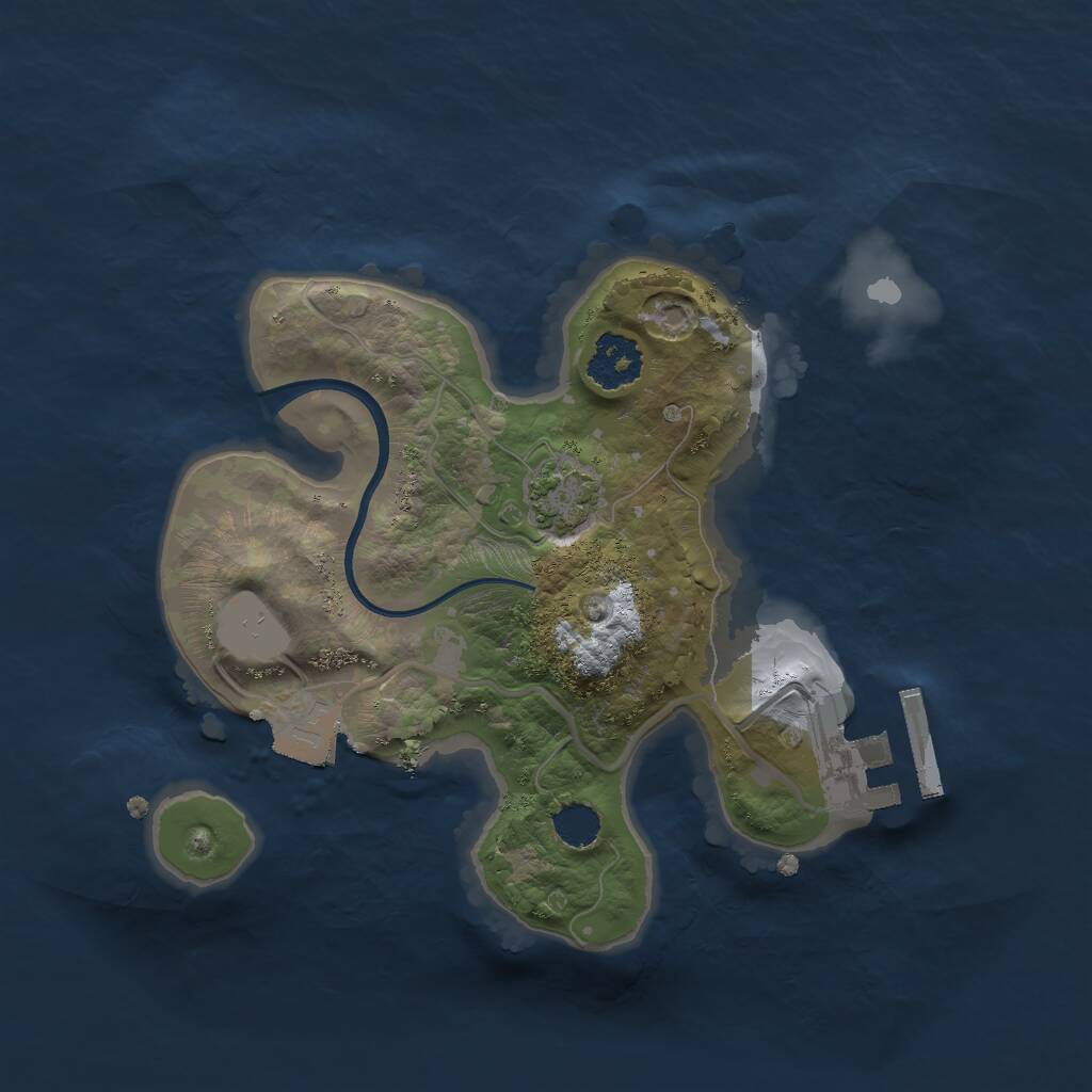 Rust Map: Procedural Map, Size: 2000, Seed: 1956379164, 3 Monuments