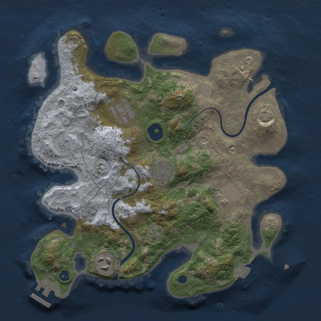 Rust Map: Procedural Map, Size: 3000, Seed: 997564307, 10 Monuments