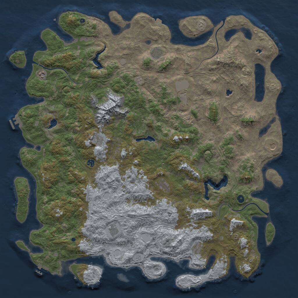 Rust Map: Procedural Map, Size: 6000, Seed: 1576403935, 17 Monuments