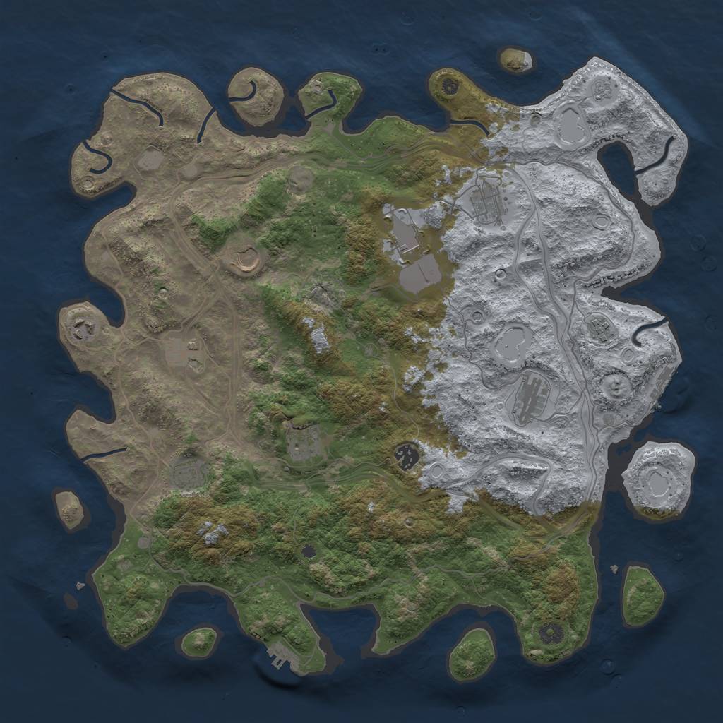 Rust Map: Procedural Map, Size: 4500, Seed: 100902, 17 Monuments