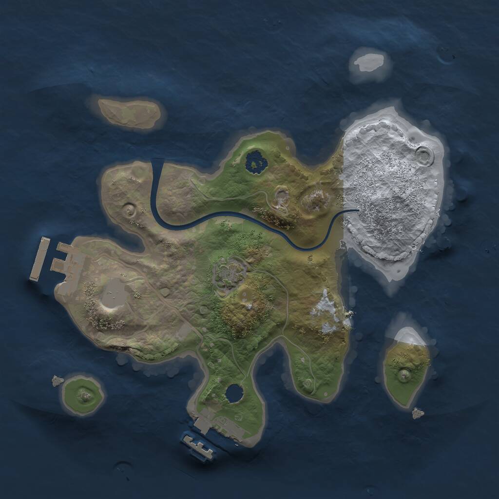 Rust Map: Procedural Map, Size: 2250, Seed: 1956379164, 4 Monuments