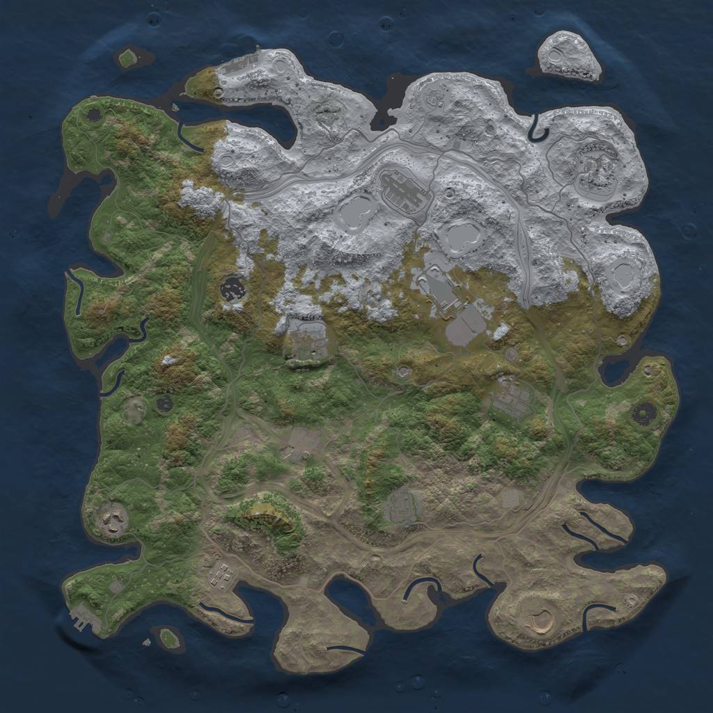 Rust Map: Procedural Map, Size: 4502, Seed: 58803894, 18 Monuments