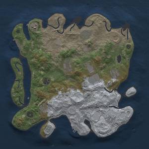 Thumbnail Rust Map: Procedural Map, Size: 3500, Seed: 273558854, 17 Monuments