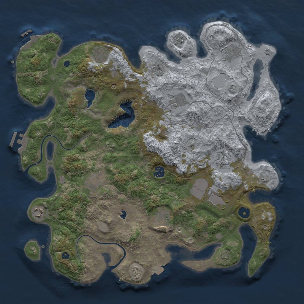 Rust Map: Procedural Map, Size: 4000, Seed: 879688475, 16 Monuments