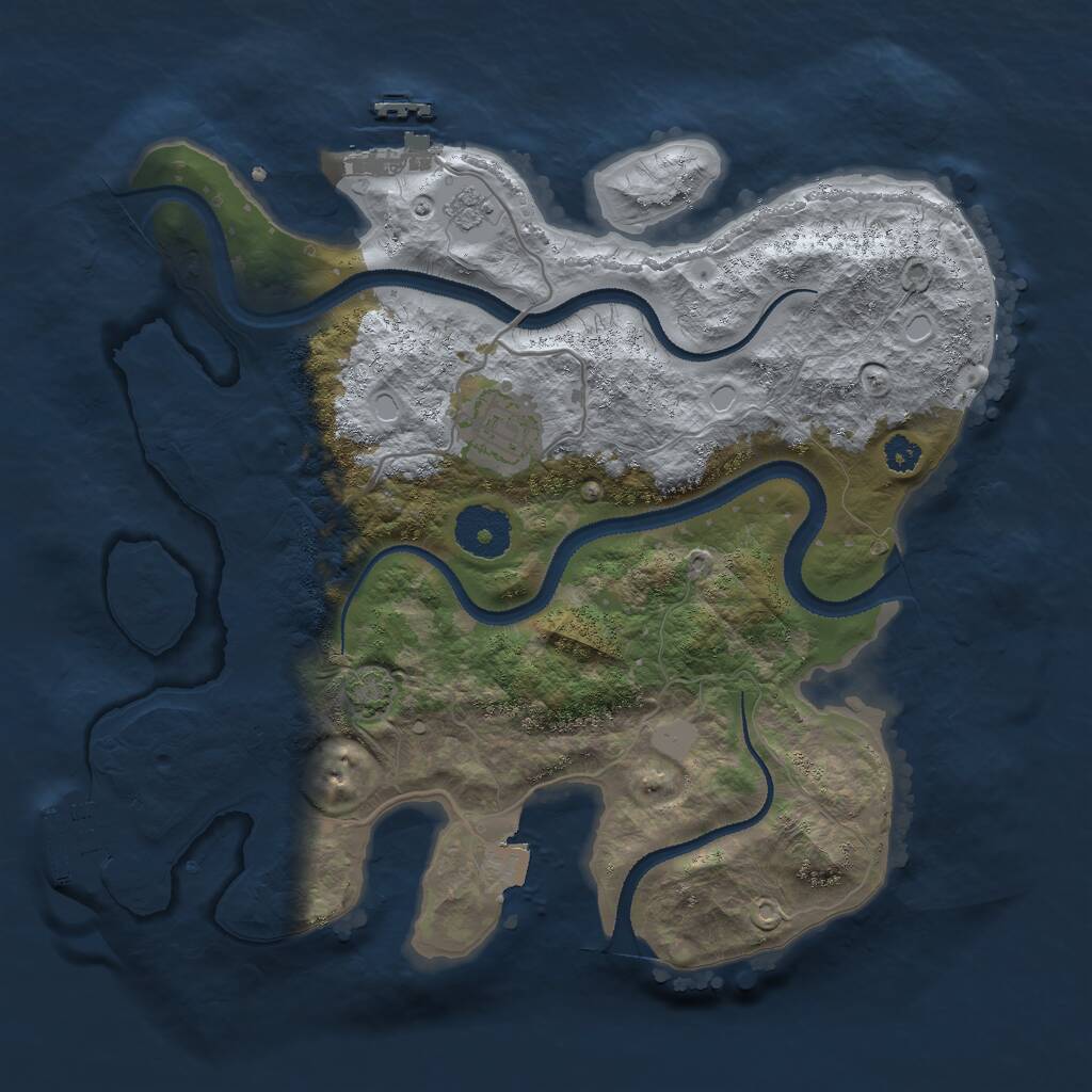 Rust Map: Procedural Map, Size: 3000, Seed: 1233333606, 6 Monuments
