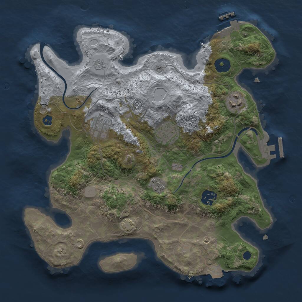 Rust Map: Procedural Map, Size: 3000, Seed: 452753752, 11 Monuments