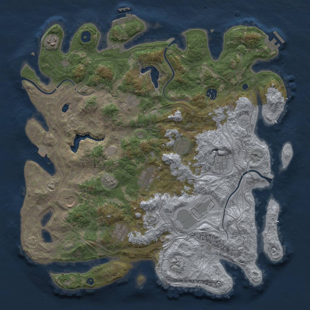 Rust Map: Procedural Map, Size: 4250, Seed: 1430054045, 16 Monuments