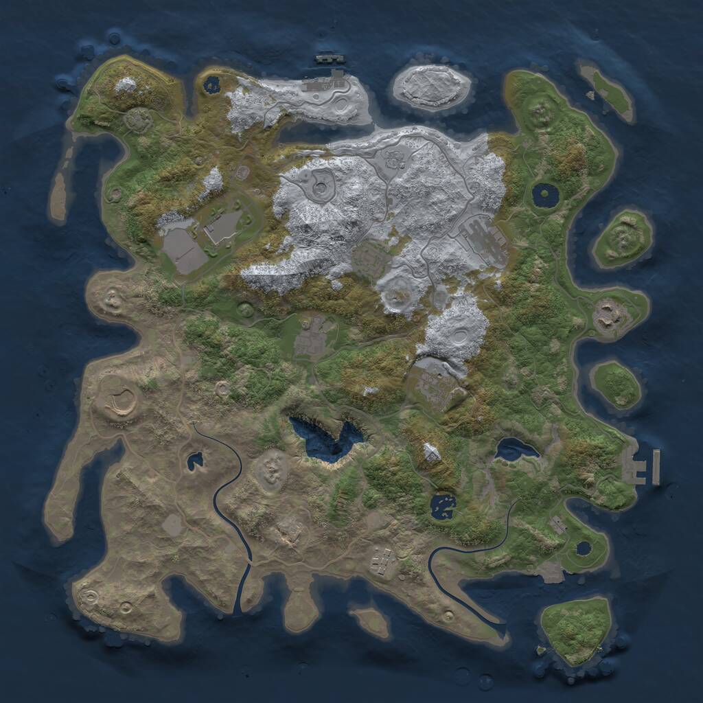 Rust Map: Procedural Map, Size: 4000, Seed: 654353453, 15 Monuments