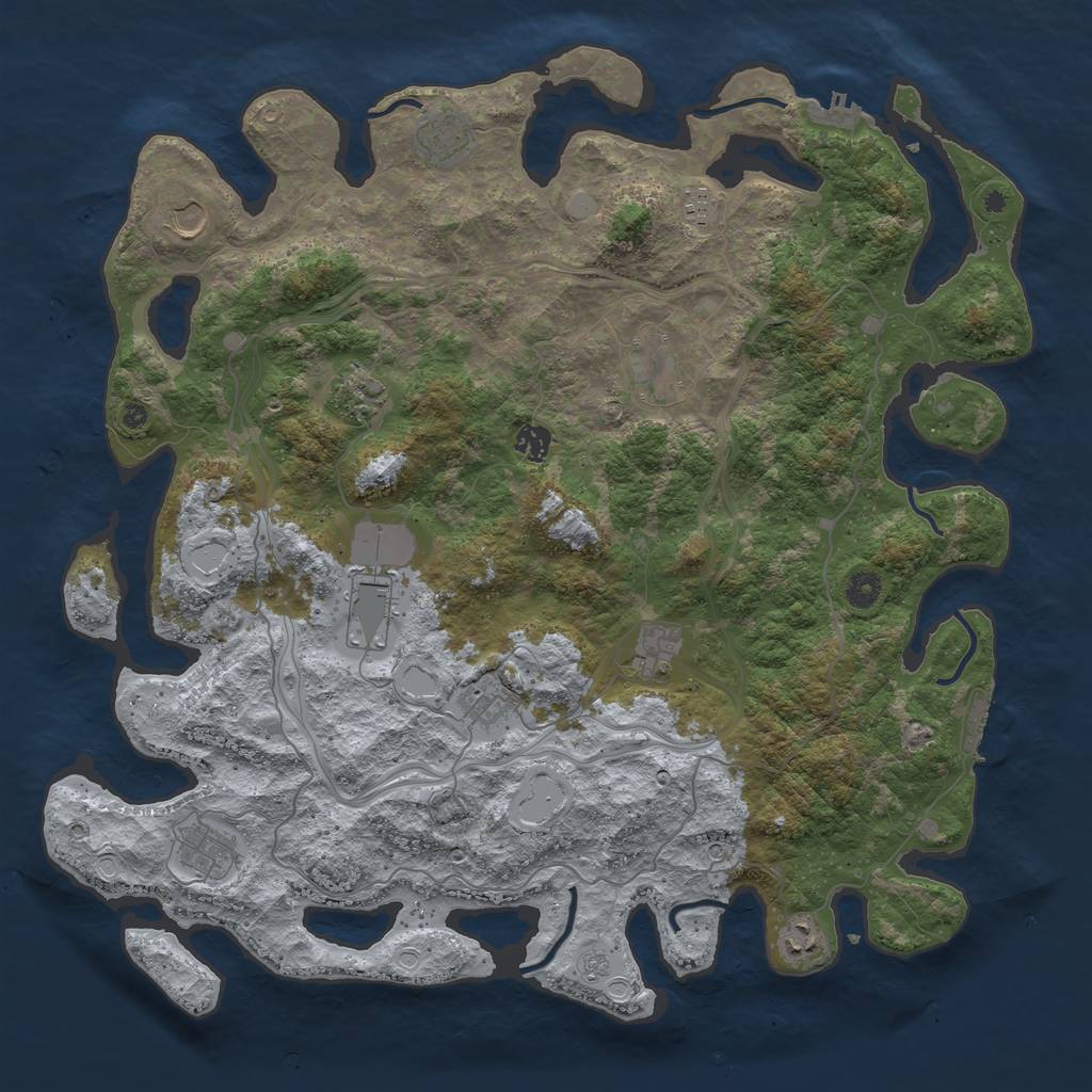 Rust Map: Procedural Map, Size: 4500, Seed: 699660772, 18 Monuments
