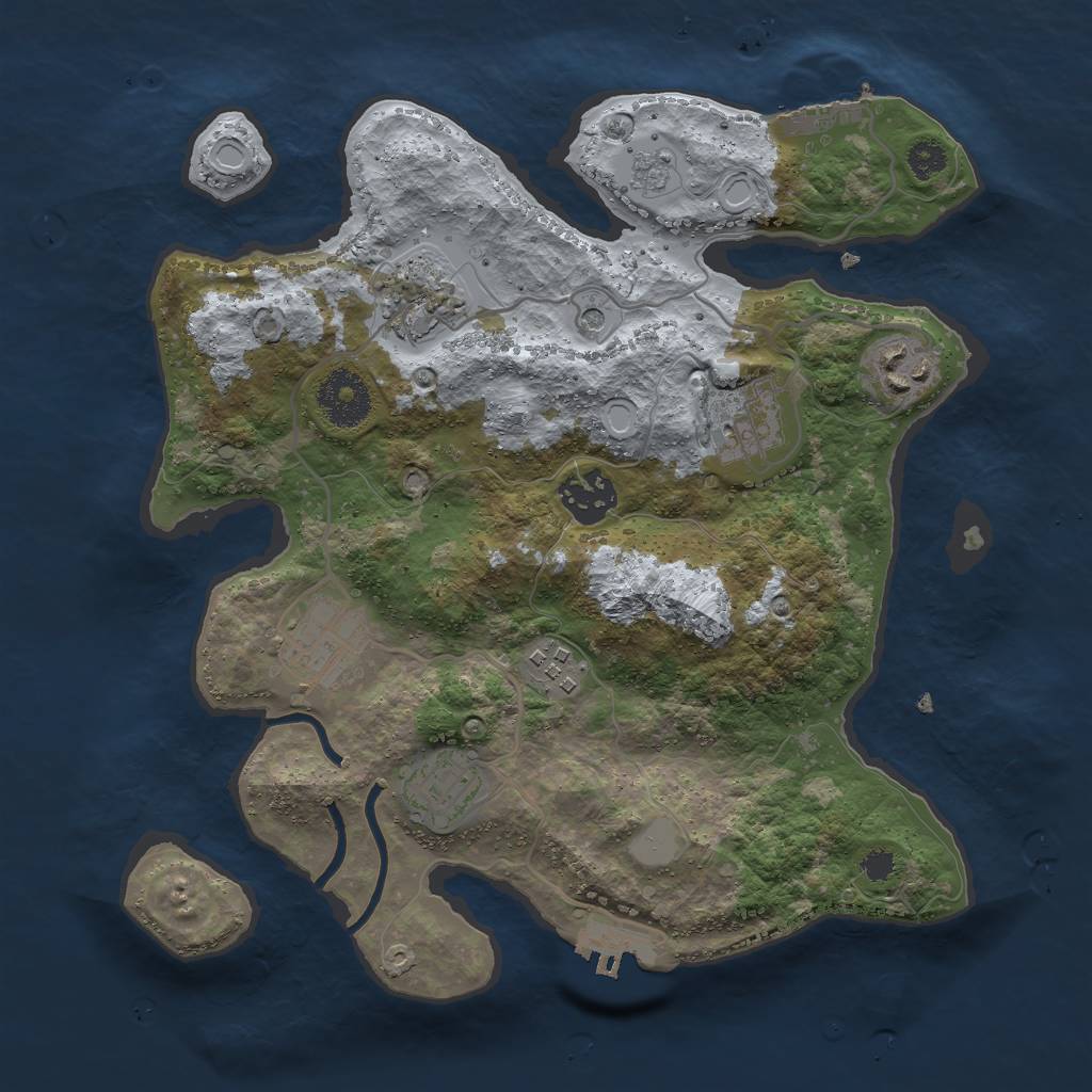 Rust Map: Procedural Map, Size: 3000, Seed: 296951733, 14 Monuments