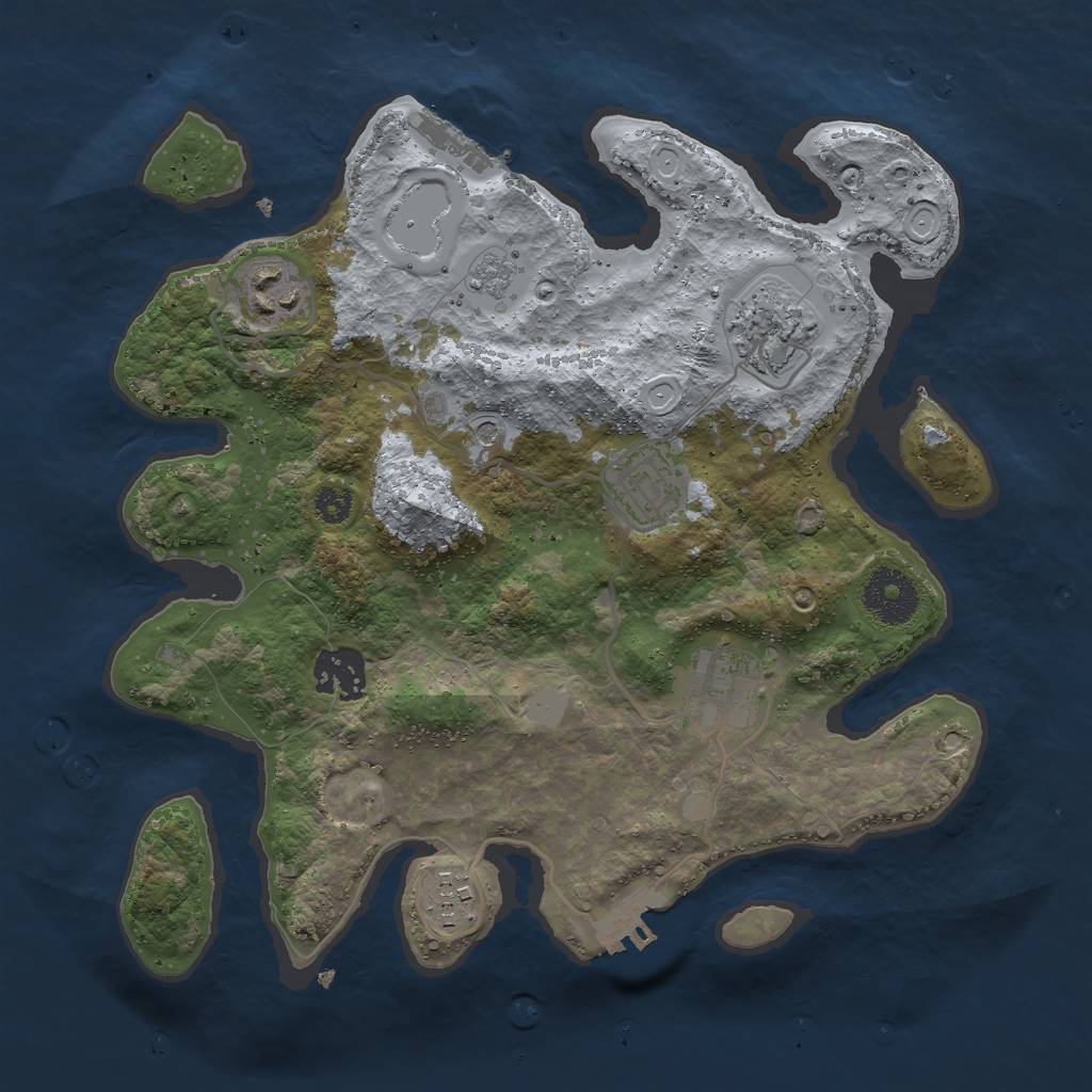Rust Map: Procedural Map, Size: 3000, Seed: 1379154356, 13 Monuments