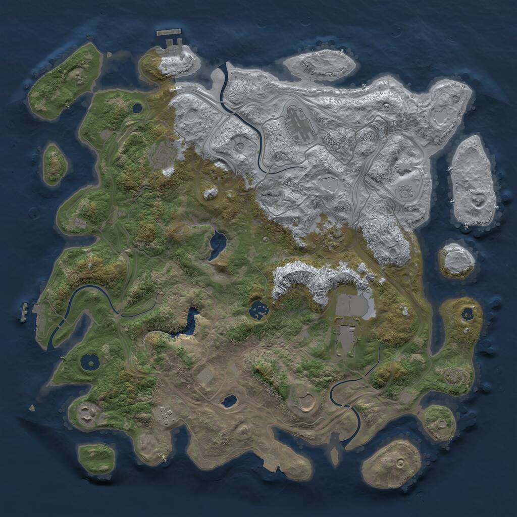 Rust Map: Procedural Map, Size: 4250, Seed: 1948461934, 14 Monuments