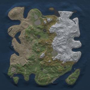 Thumbnail Rust Map: Procedural Map, Size: 3700, Seed: 1308125883, 15 Monuments