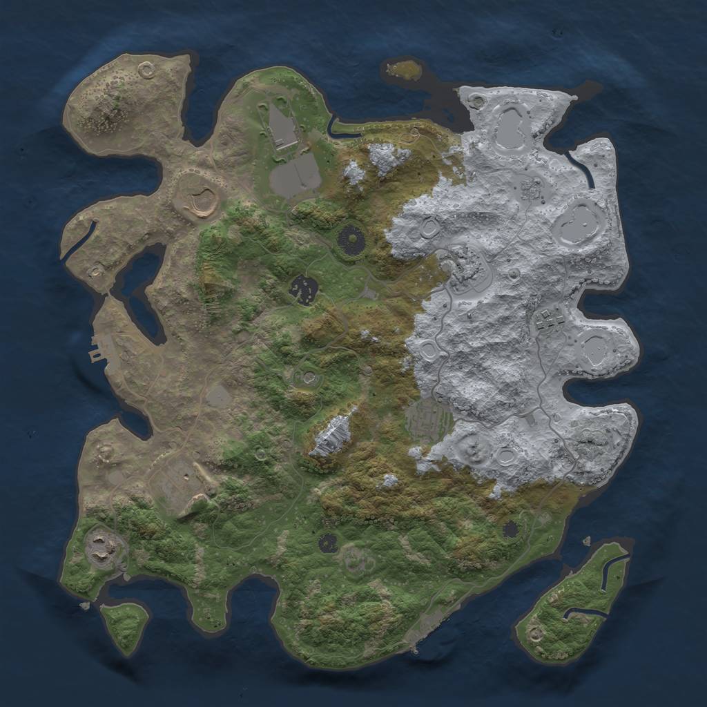 Rust Map: Procedural Map, Size: 3700, Seed: 1308125883, 15 Monuments