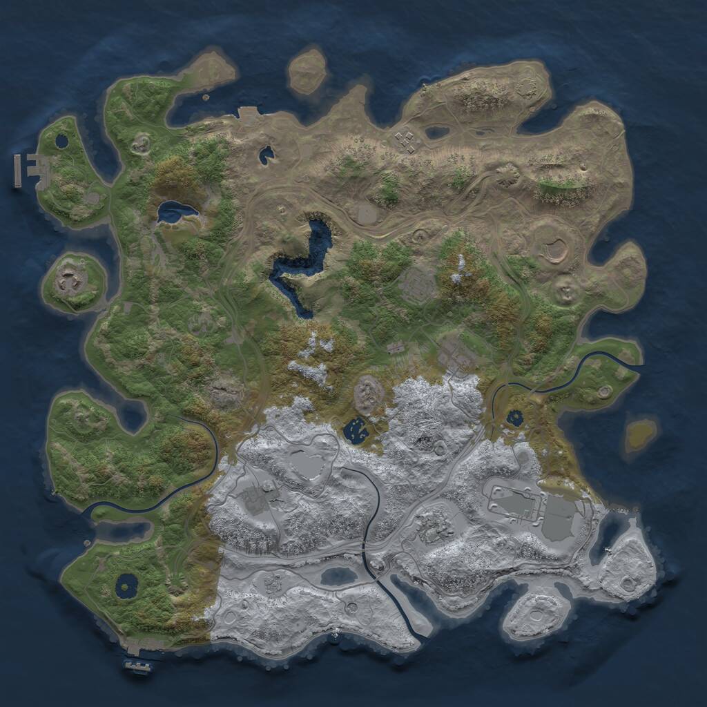 Rust Map: Procedural Map, Size: 4300, Seed: 2473795, 15 Monuments