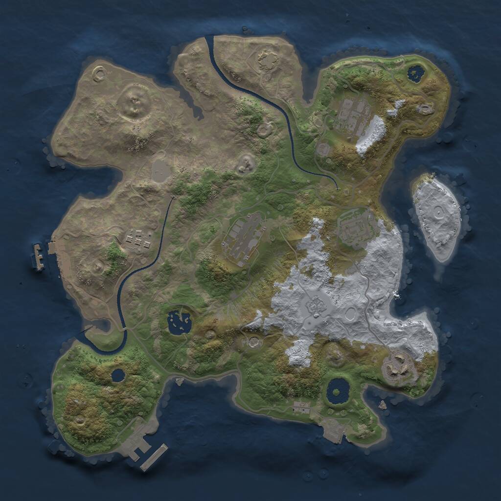 Rust Map: Procedural Map, Size: 3000, Seed: 190531228, 12 Monuments