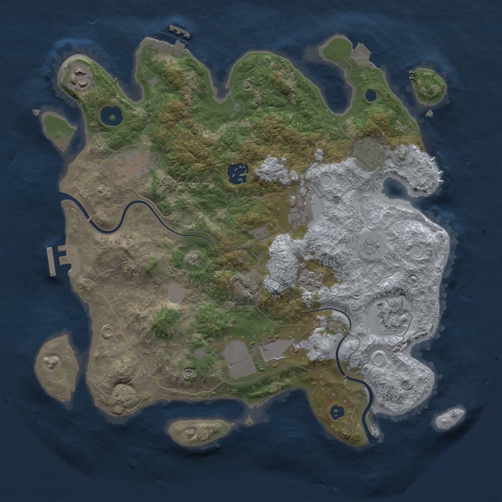 Rust Map: Procedural Map, Size: 3500, Seed: 925654212, 13 Monuments