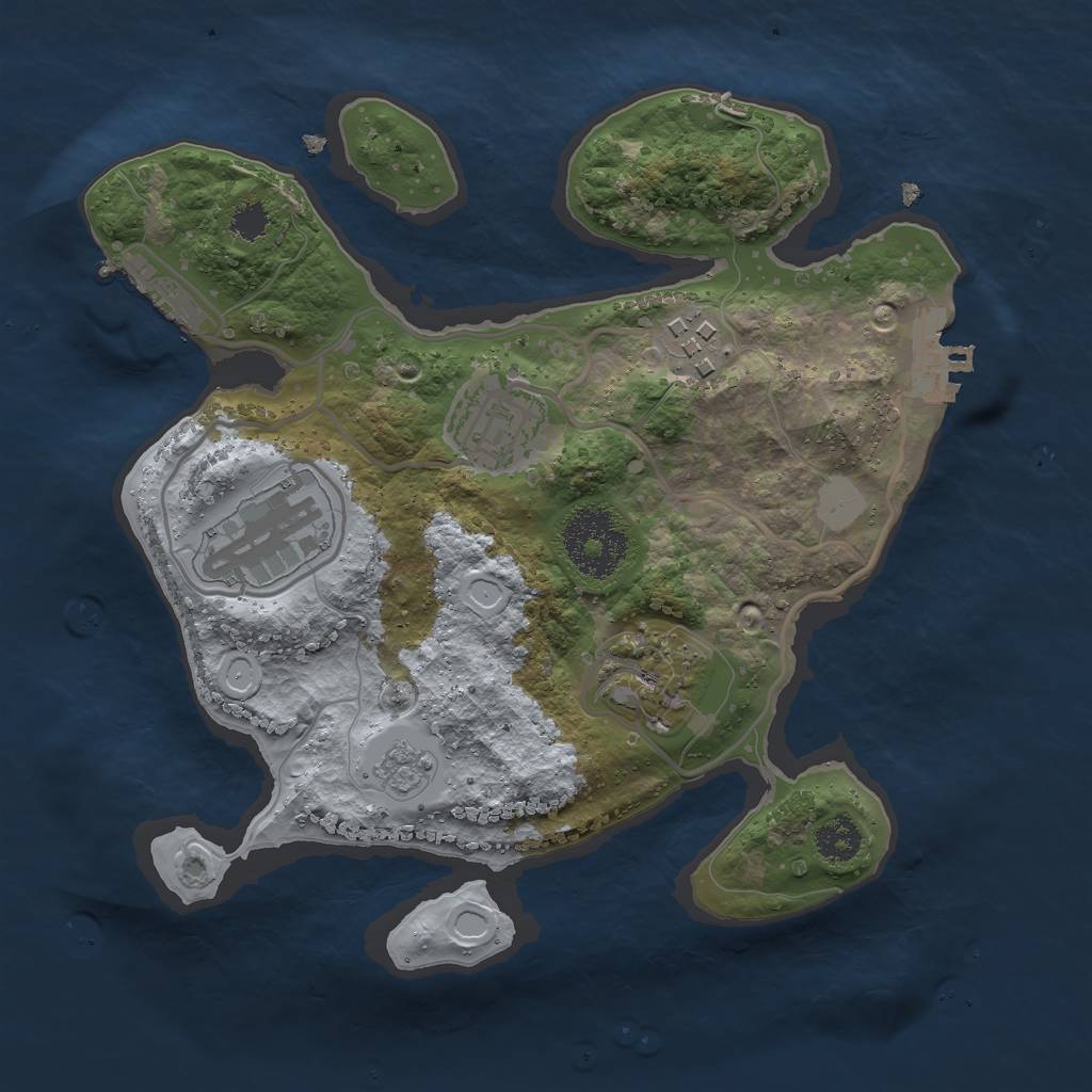 Rust Map: Procedural Map, Size: 2500, Seed: 452500520, 10 Monuments