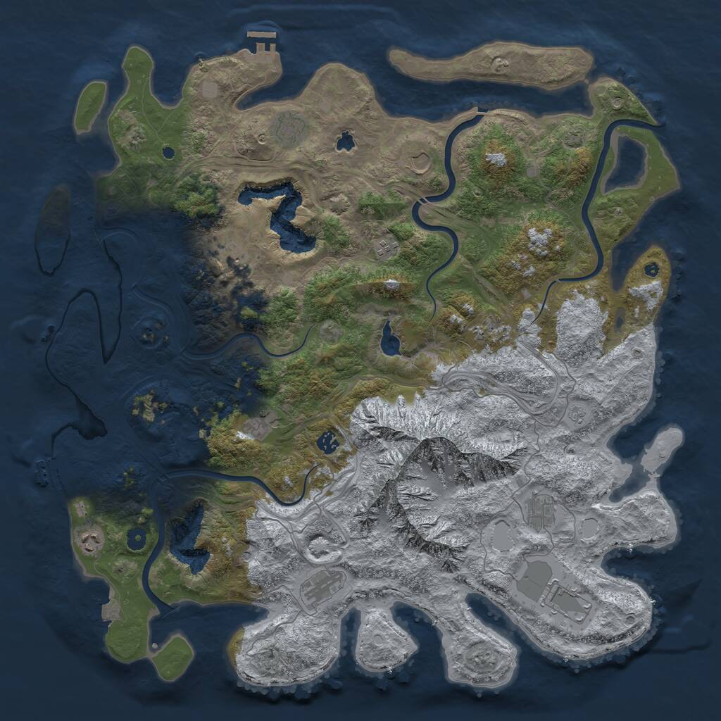 Rust Map: Procedural Map, Size: 5000, Seed: 82596325, 17 Monuments