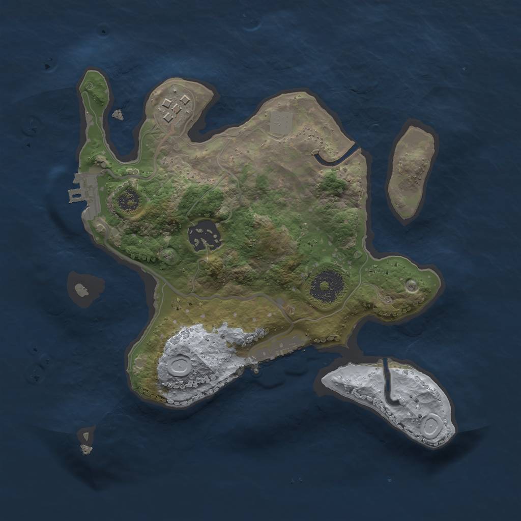 Rust Map: Procedural Map, Size: 2400, Seed: 4116, 7 Monuments