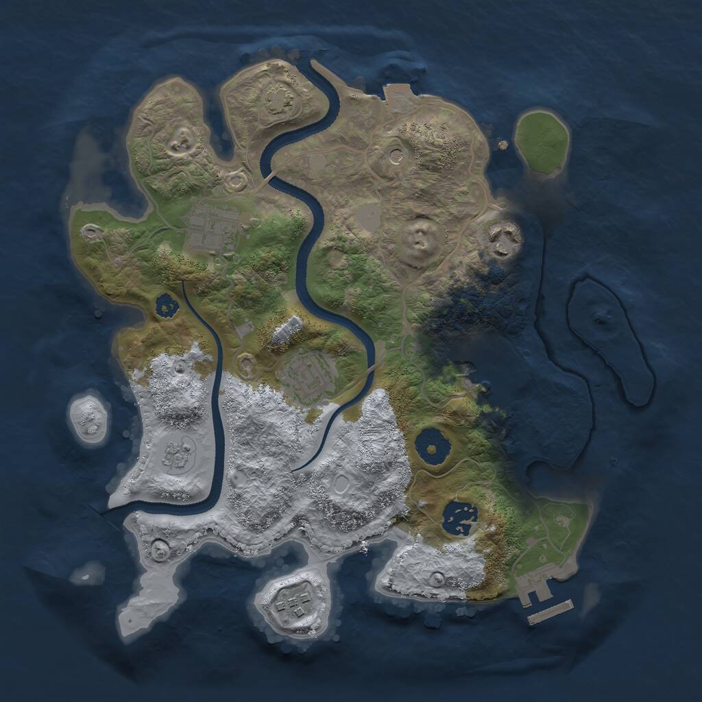 Rust Map: Procedural Map, Size: 3000, Seed: 288265015, 11 Monuments