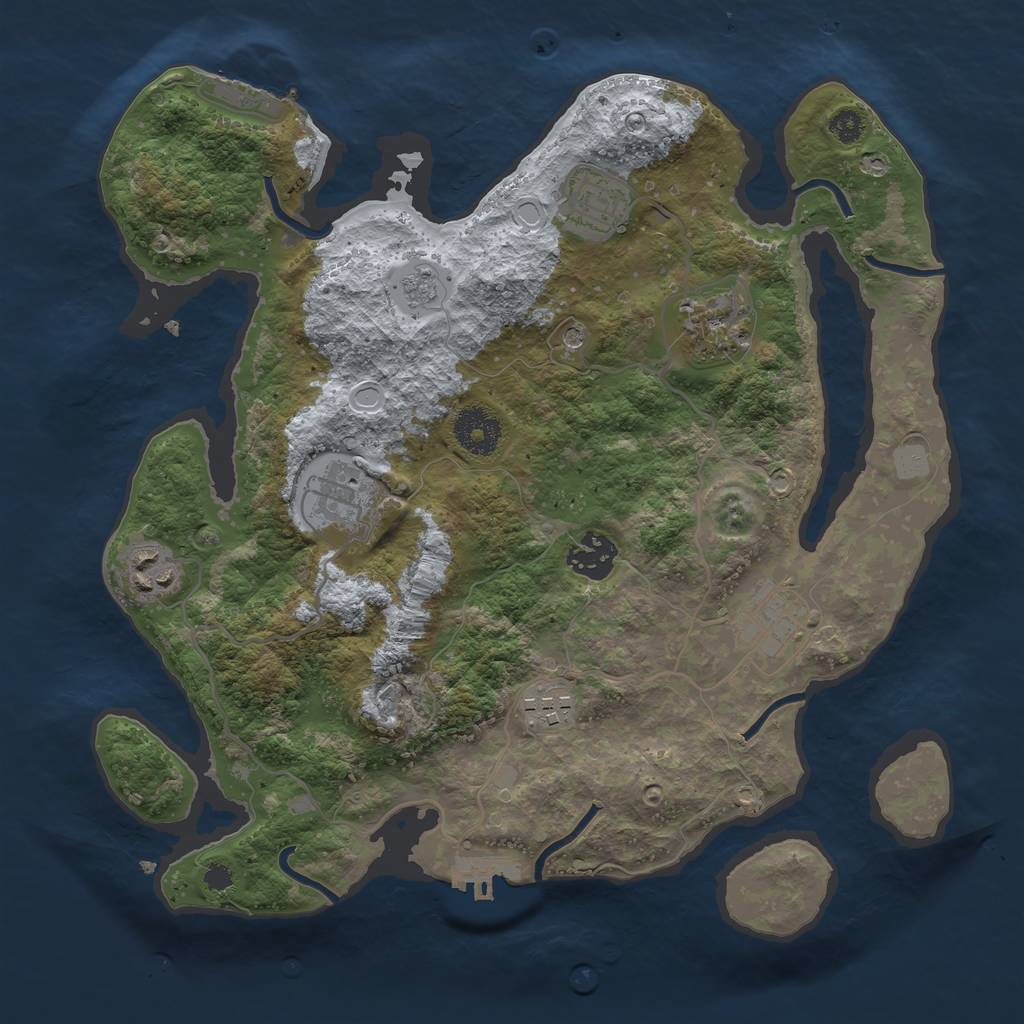 Rust Map: Procedural Map, Size: 3250, Seed: 13652, 14 Monuments