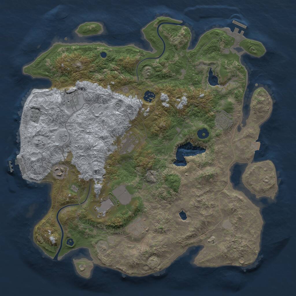 Rust Map: Procedural Map, Size: 4000, Seed: 764094576, 14 Monuments