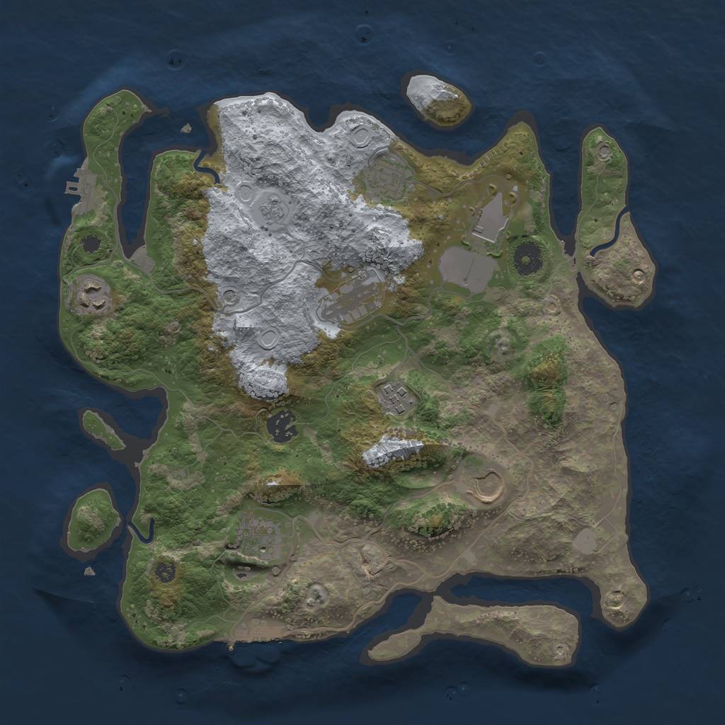 Rust Map: Procedural Map, Size: 3500, Seed: 641509744, 15 Monuments