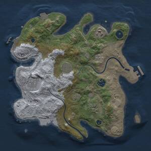 Thumbnail Rust Map: Procedural Map, Size: 3000, Seed: 1253883191, 12 Monuments